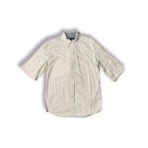 Men's White Medium Classic Fit Tommy Hilfiger Button-Down/Up Dress Shirt